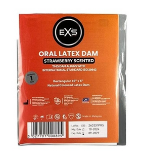 Латексна серветка EXS Scented Oral Latex Dam Strawberry 1 шт EXS1 фото