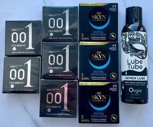 Набор 24 шт OLO Feeling Ultrathin 001 + Skyn ​​Extra Lube + Лубрикант SEMEN LUBE 150 мл Orgie SOS3789 фото