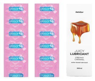 Комплект: Pasante extra sensitive 10 шт. + Лубрикант Satisfyer Creamy Caramel SOS11510 фото