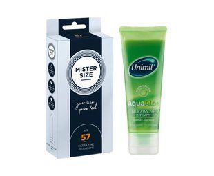 Mister Size - Pure Feel - 57 (10 шт) и Лубрикант Unimil Aqua Aloe &ndash; 80 мл SOS933 фото