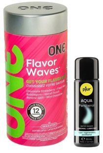 Комплект ONE Flavor Waves 12 штук + Pjur Aqua Panthenol 30 мл SOS12976 фото