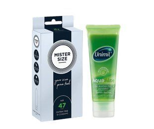 Mister Size - Pure Feel - 47 (10 шт) и Лубрикант Unimil Aqua Aloe &ndash; 80 мл SOS932 фото