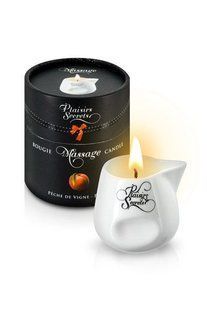 Массажная свеча Plaisirs Secrets Peach (80 мл), керамический сосуд SO1849 фото