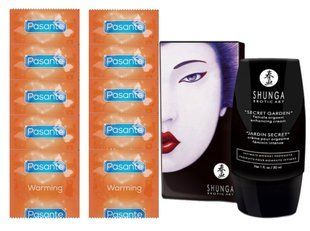Комплект Pasante Warming 10 шт + Shunga Secret Garden Clitoral Gel 30 мл SOS14262 фото