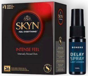 Набір з SKYN Intense Feel (36 шт) + Пролонгатор Boners Delay Spray (15 мл) SOS8966 фото