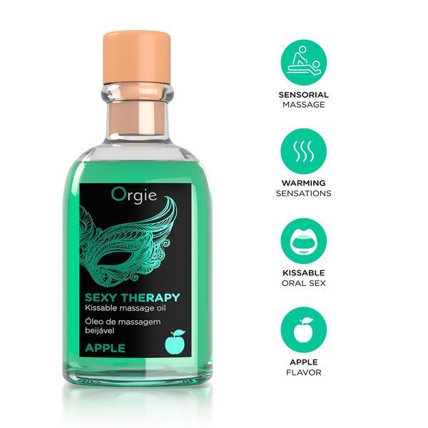 Набір для масажу Orgie &ndash; Sexy Therapy Apple (100 мл), їстівна розігрівальна олія + пір&rsquo;їнка SX1508 фото
