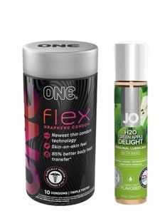 ONE Flex 10 шт. + Змазка на водній основі System JO H2O &mdash; Green Apple (30 мл) SOS6378 фото