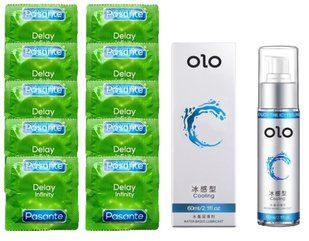 Комплект: Pasante Delay 10 шт + Лубрикант OLO 60 мл охолоджуючий SOS11055 фото