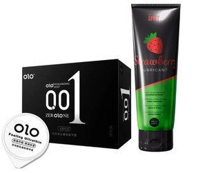 OLO Feeling Ultrathin &mdash; 10 шт и Лубрикант Intt Strawberry (100 мл) SOS830 фото