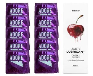 Набор: Pasante Adore 10 шт. + Лубрикант Satisfyer Cheeky Cherry (300 мл) SOS12089 фото