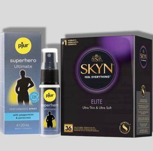 SKYN Elite, 36 шт + Пролонгатор pjur Superhero Ultimate Spray 20 мл SOS5257 фото