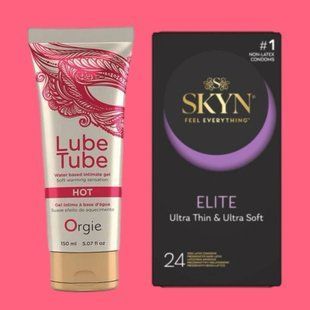 Набір Skyn Elite 24 шт + Лубрикант LUBE TUBE HOT, 150 мл ORGIE SOS4327 фото
