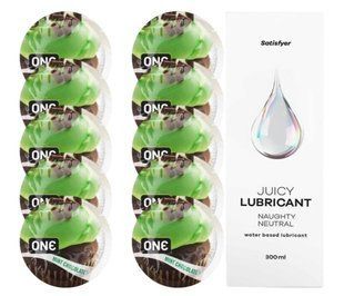 Комплект ONE Mint Chocolate 10 шт. + Лубрикант Satisfyer Juicy Lubricant Naughty Neutral (300 мл) SOS12388 фото