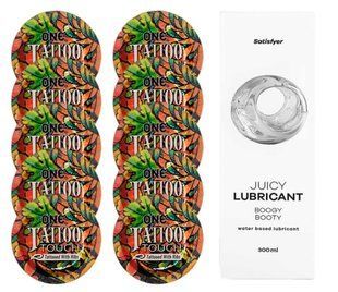 Комплект ONE Tattoo Touch 10 шт. + Лубрикант Satisfyer Juicy Lubricant Boogy Booty (300 мл) SOS12188 фото