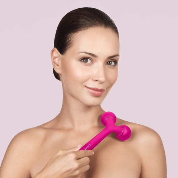 Электронный ультразвуковой ролик для лица и тела GESKE Sonic Facial&Body Roller 4в1 magenta HB0031 фото