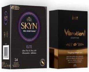 SKYN Elite, 24 шт + Intt Vibration Coffee (15 мл) SOS7006 фото