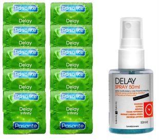 Комплект: Pasante Delay 10 шт + Пролонгатор LOVELY LOVERS DELAY SPRAY 50 ML SOS11053 фото