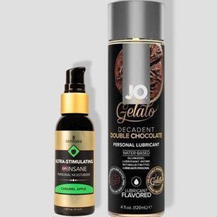 Sensuva Ultra-Stimulating On Insane Caramel Apple (57 мл) + JO GELATO Double Chocolate (120 мл) LB234 фото