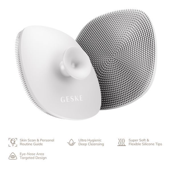Щітка для обличчя GESKE Facial Brush 4в1 з тримачем white HB0062 фото
