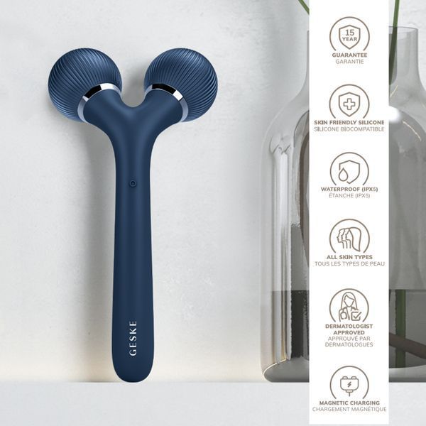 Электронный ультразвуковой ролик для лица и тела GESKE Sonic Facial&Body Roller 4в1 midnight HB0033 фото
