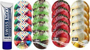 Набор из Swiss Navy Water-Based 10 мл + ONERibs + Mint Chocolate + ONEChocolateStrawberry + ONEBanana SOS8535 фото
