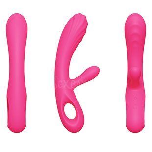 Подвійний вібратор-кролик Sexbay для інтимної стимуляції (Pink color) BY17-71 фото