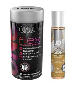 ONE Flex 10 шт. + Змазка на водній основі System JO H2O &mdash; Vanilla Cream (30 мл) SOS6373 фото