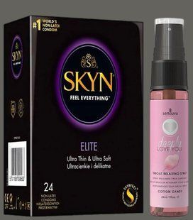 Набор SKYN Elite, 24 шт + Спрей Sensuva Deeply Love You Cotton Candy (29 мл) SOS5303 фото