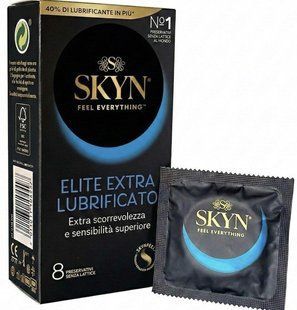 Skyn Elite Extra Lube тонкі з подвійною кількістю мастила безлатексні 8 шт SK152 фото