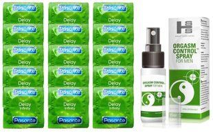 Комплект: Pasante Delay 15 шт + Пролонгатор Orgasm Control Spray 15 мл SOS11090 фото