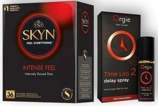 Набір з SKYN Intense Feel (36 шт) + Пролонгатор Orgie Time Lag 2 Delay Spray (10 мл) SOS8972 фото