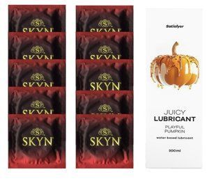 Комплект SKYN Intense Feel 10 шт. + Лубрикант Satisfyer Juicy Lubricant Playful Pumpkin 300 мл SOS12586 фото