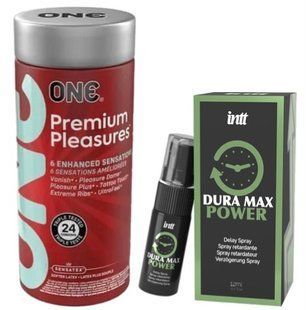Набір з 24 шт ONE Premium Pleasures + Пролонгатор Intt Dura Max Power (12 мл) SOS9390 фото
