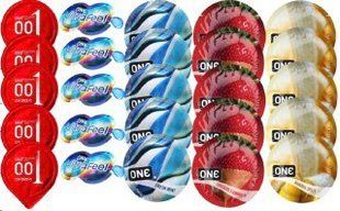 Набір з 25 шт OLO Red 0.01 + ONE UltraFeel + ONE Mint + ONE Chocolate Strawberry + ONE Banana SOS8767 фото