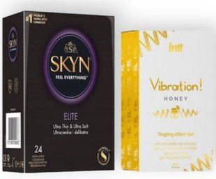 SKYN Elite, 24 шт + Intt Vibration Honey (15 мл) SOS7019 фото