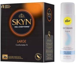 Комплект SKYN Large 36 шт + Pjur Woman Aqua 100 мл SOS13235 фото