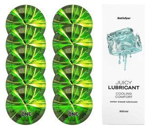 Комплект One Glowing 10 шт. + Лубрикант Satisfyer Juicy Lubricant Cooling Comfort (300 мл) SOS12200 фото