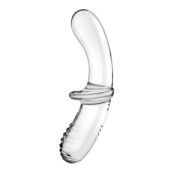Двухсторонний стеклянный дилдо Satisfyer Double Crystal Transparent (19,7 x 3,5-3,8 см) SO8784 фото