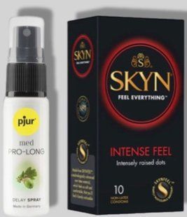 SKYN Intense Feel 10 шт + Пролонгатор pjur MED Prolong Spray 20 мл SOS5665 фото