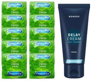 Комплект: Pasante Delay 10 шт + Пролонгатор Boners Delay Cream 100 мл SOS11048 фото