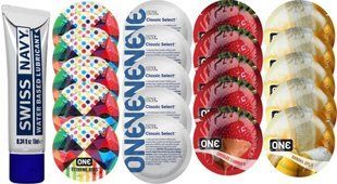 Набор из Swiss Navy Water-Based 10 мл + ONERibs + ONE Classic + ONEChocolateStrawberry + ONEBanana SOS8531 фото
