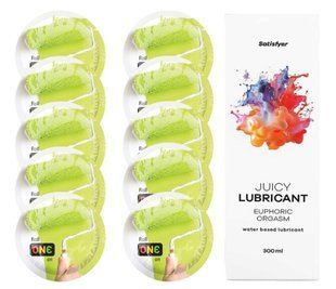 Комплект ONE Color 10 шт. + Лубрикант Satisfyer Juicy Lubricant Euphoric Orgasm (300 мл) SOS12381 фото