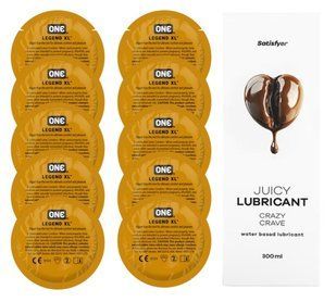 Комплект 𝐎𝐍𝐄 𝐋𝐞𝐠𝐞𝐧𝐝 𝐗𝐋 10 шт. + Лубрикант Satisfyer Juicy Lubricant Crazy Crave (300 мл) SOS12281 фото