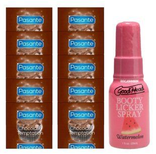 Pasante Chocolate Temptation 10 шт + Doc Johnson Booty Licker Spray &ndash; Watermelon (29 мл) SOS14008 фото