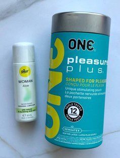 Комплект ONE Pleasure Plus 12 шт + Лубрикант на водной основе pjur Woman Aloe 30 мл SOS1968 фото