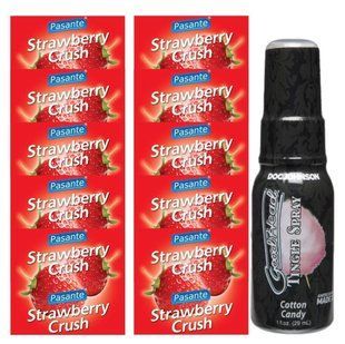 Pasante Strawberry Crush 10 шт + Doc Johnson GoodHead &ndash; Cotton Candy, 29 мл SOS13957 фото
