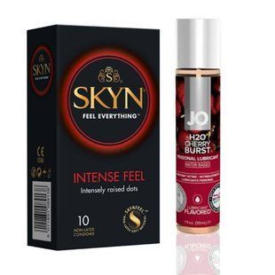 10 шт SKYN Intense Feel + Лубрикант System JO H2O &mdash; Cherry Burst(30 мл) SOS4800 фото