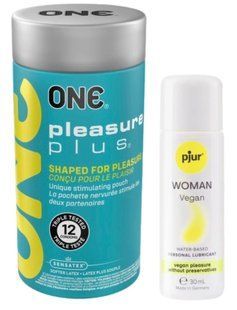 Набір ONE Pleasure Plus 12 шт + Лубрикант Pjur Woman Vegan 30 мл SOS13063 фото