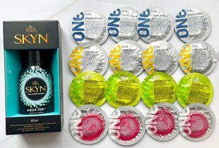 Комплект 16 шт - ONE Super Studs, Classic, Color Sensations, Glowing Pleasures + Лубрикант SKYNл AQUA FEEL, 80 м SOS1915 фото