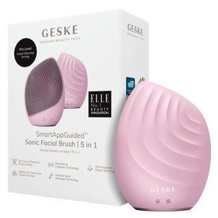 Електронна ультразвукова щітка для обличчя GESKE Sonic Facial Brush 5в1 pink HB0071 фото